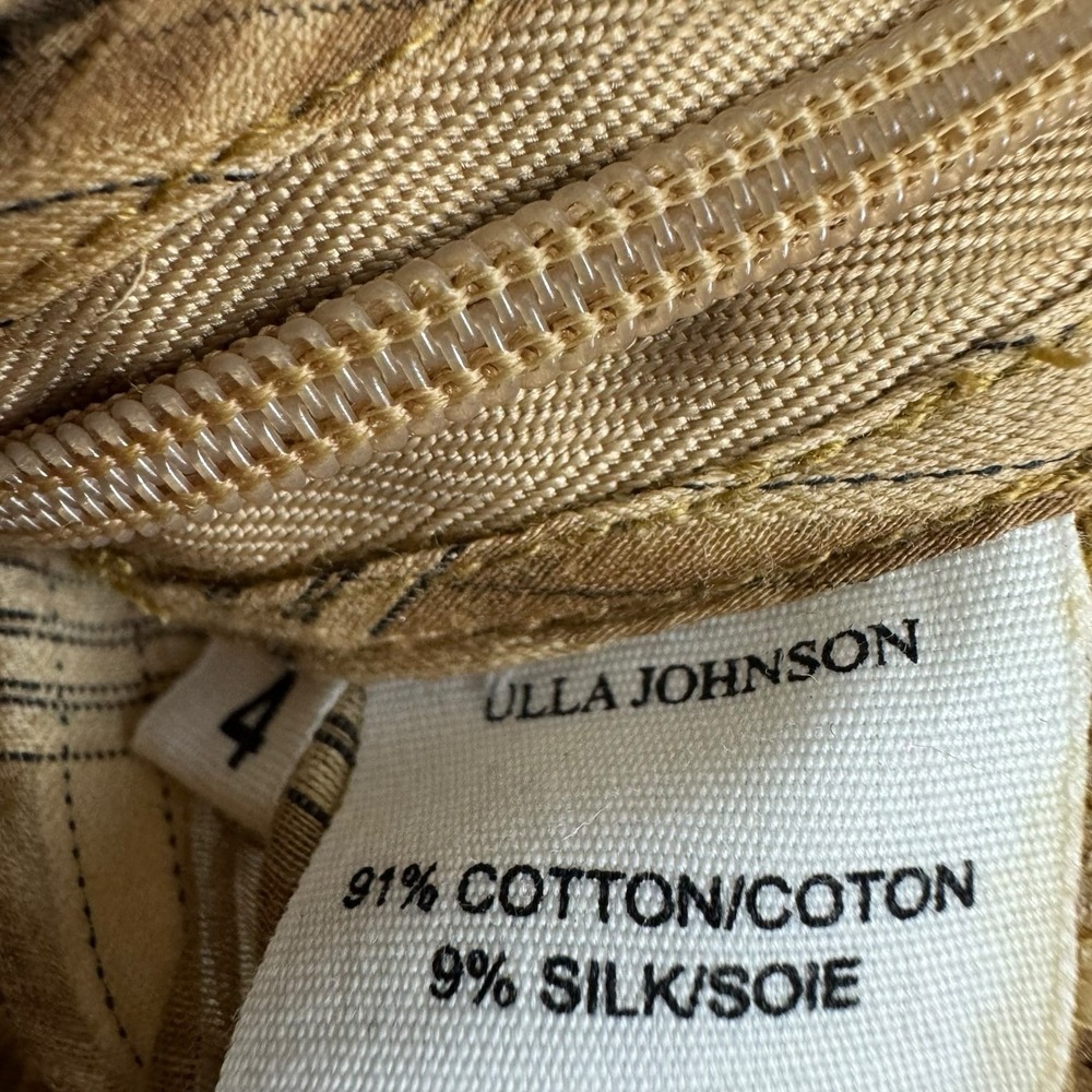 ULLA JOHNSON Camille Smocked Plaid Tank Top Blouse Cotton Silk Sz 4‎ - Picture 7 of 9